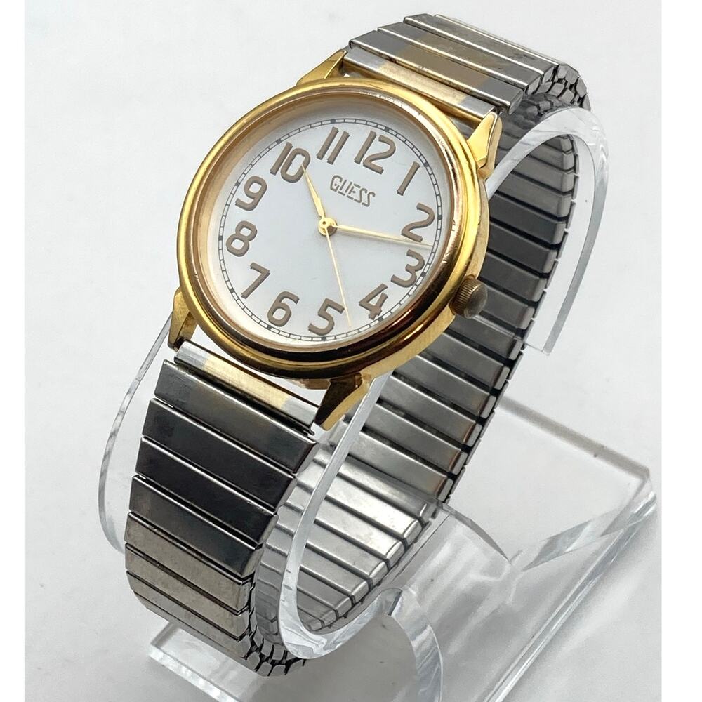 Vintage Guess 1990 Men's Women's Watch 33mm - New Battery - Expansion Band